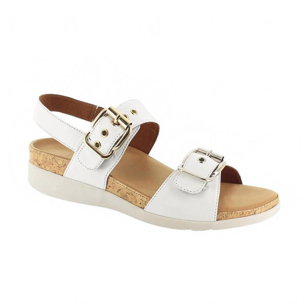 NEW STRIVE women's amalfi buckle sandals in white